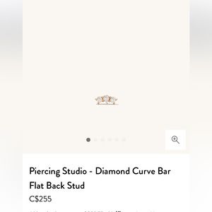 Mejuri White Gold Diamond Curve Bar Stud